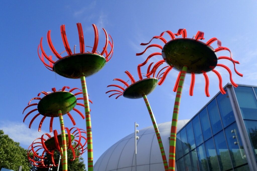 Chihuly Garden and Glass, Seattle, détail photographique en noir et blanc